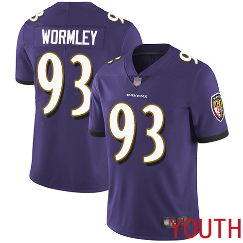 Baltimore Ravens Limited Purple Youth Chris Wormley Home Jersey NFL Football #93 Vapor Untouchable->women nfl jersey->Women Jersey